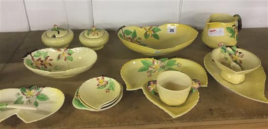 Collection of Carlton ware leaf ware